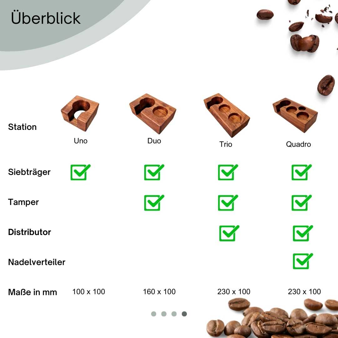 Tamperstation aus Holz - Geschäftskunde