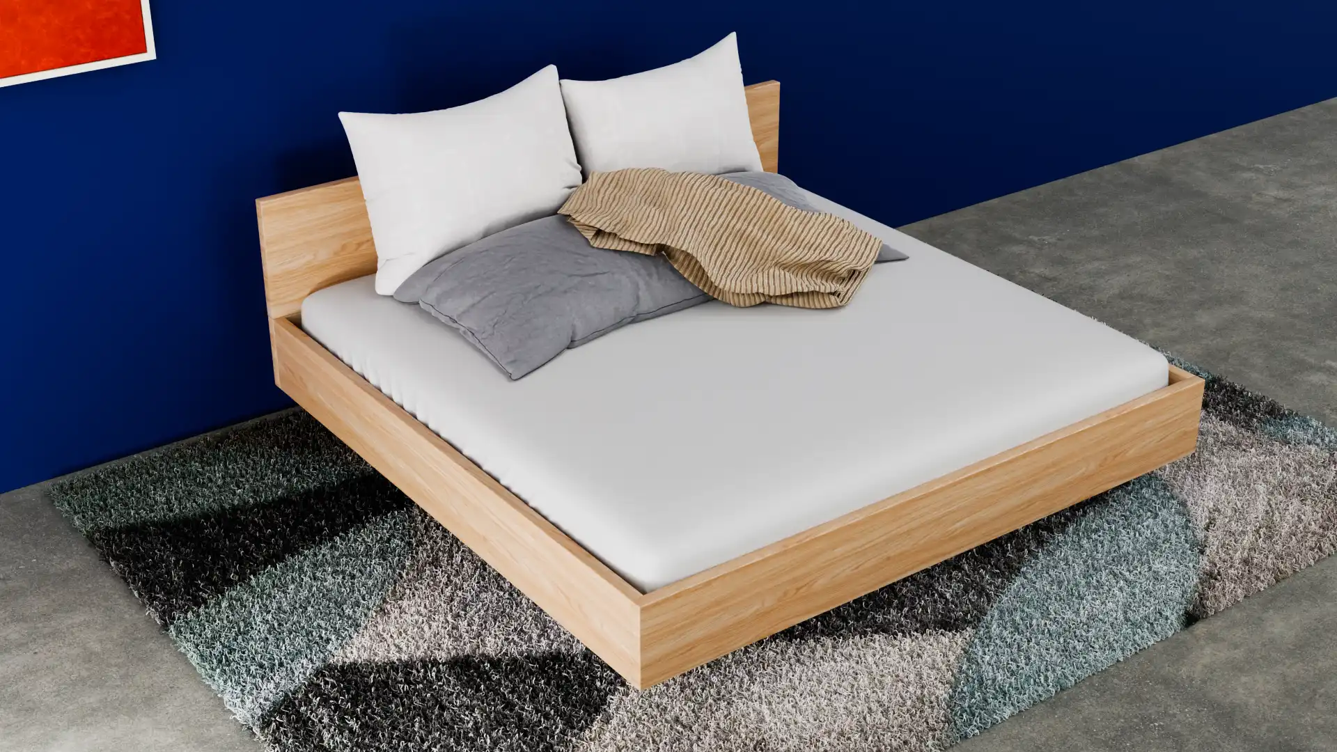 Massivholz Bett - Schwebend