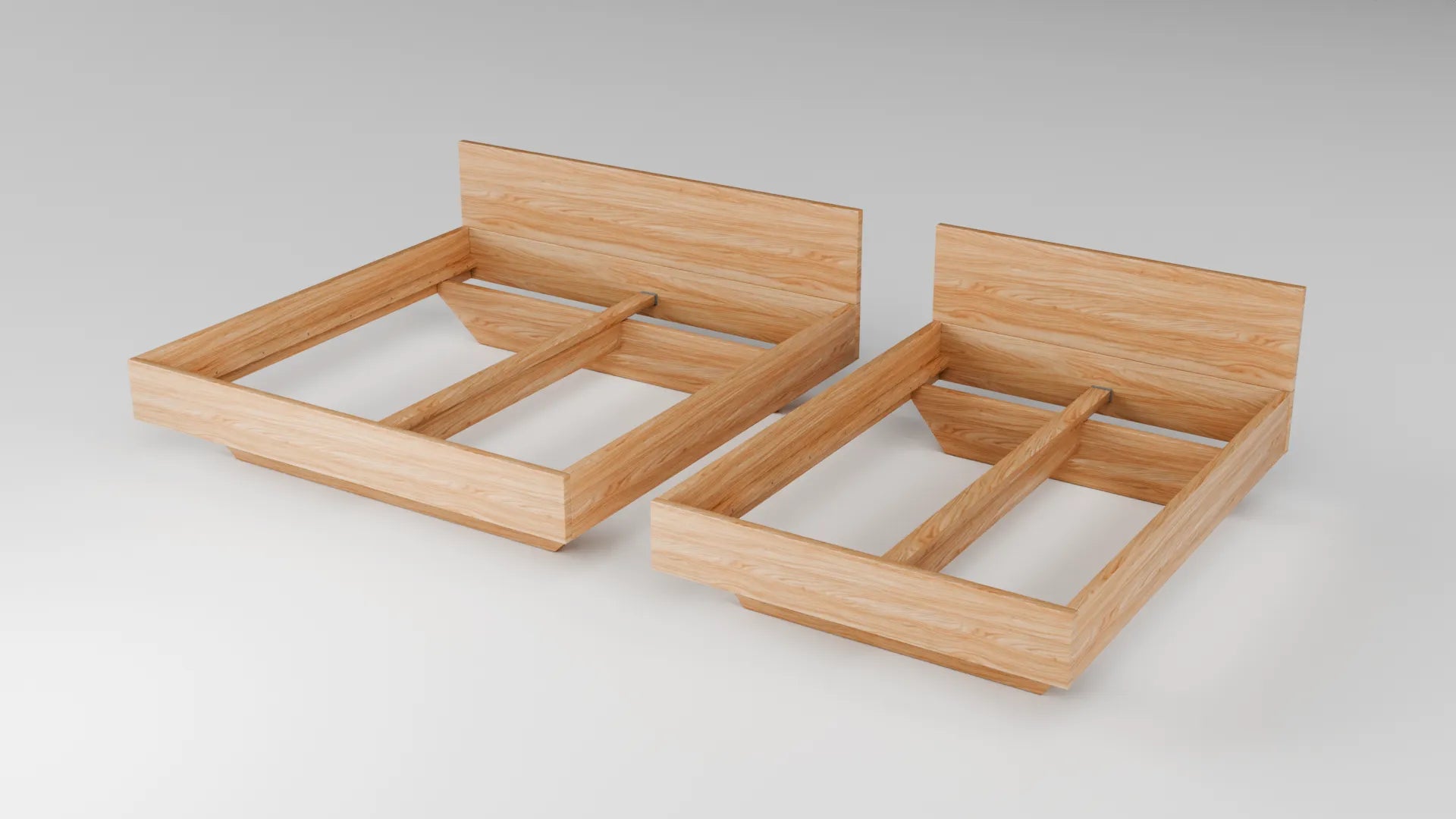 Massivholz Bett - Schwebend