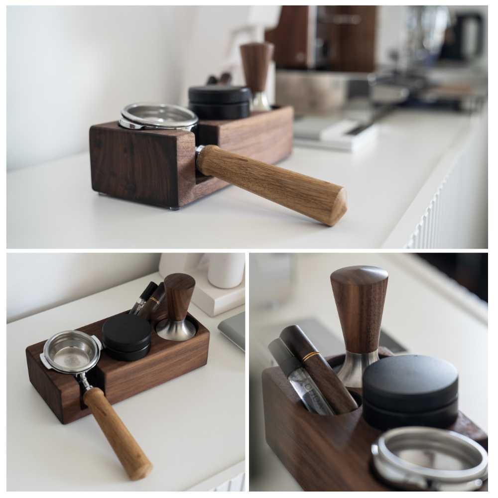 Tamperstation aus Holz