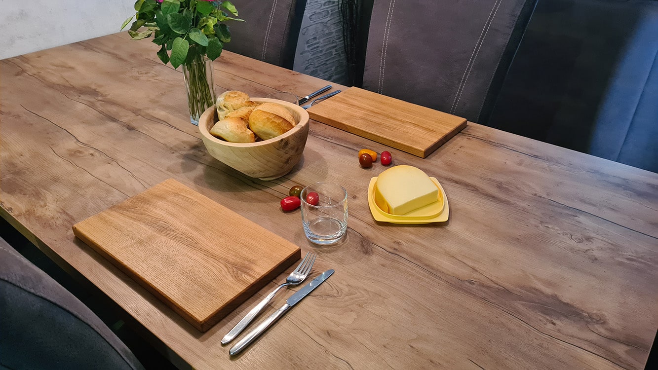 Wood Work NRW - Frühstücksbrettchen aus Holz - Dekoriert