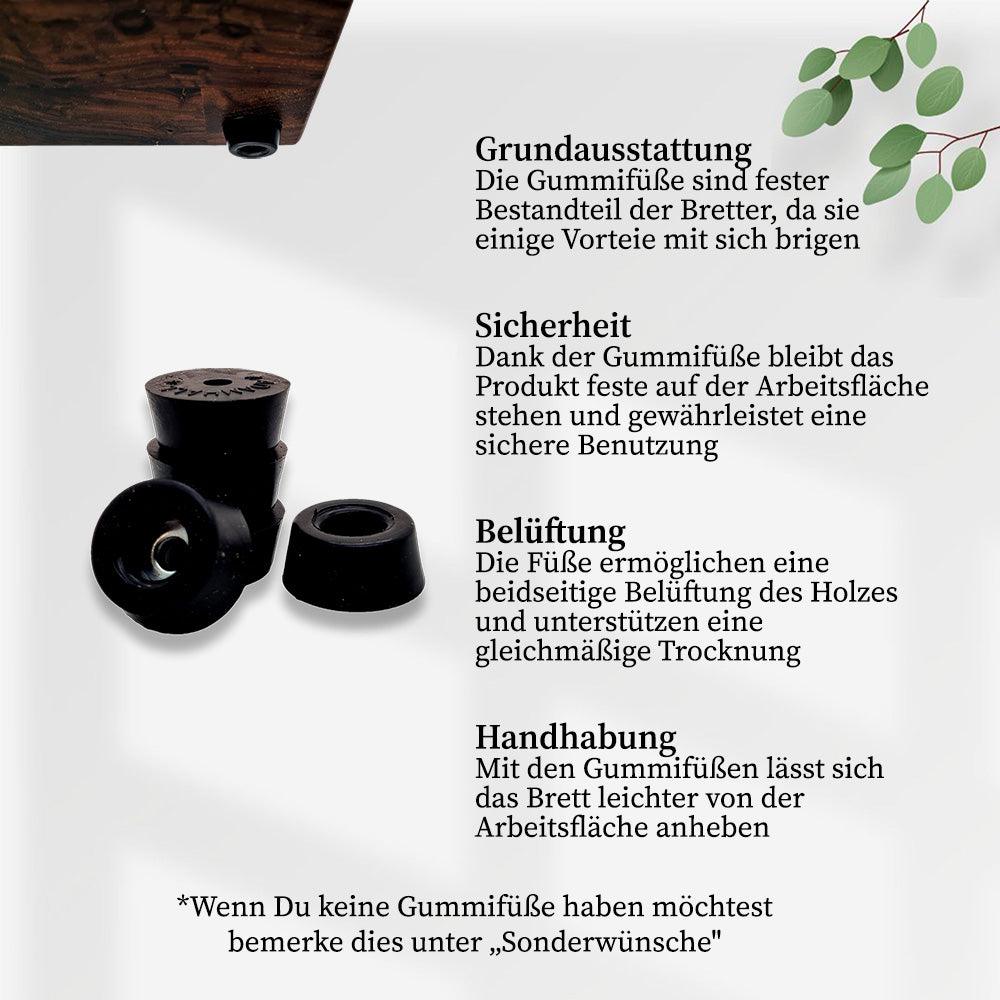 Wood Work NRW - Stirnholz Schneidebrett aus Eiche in XXL - Gummifüße