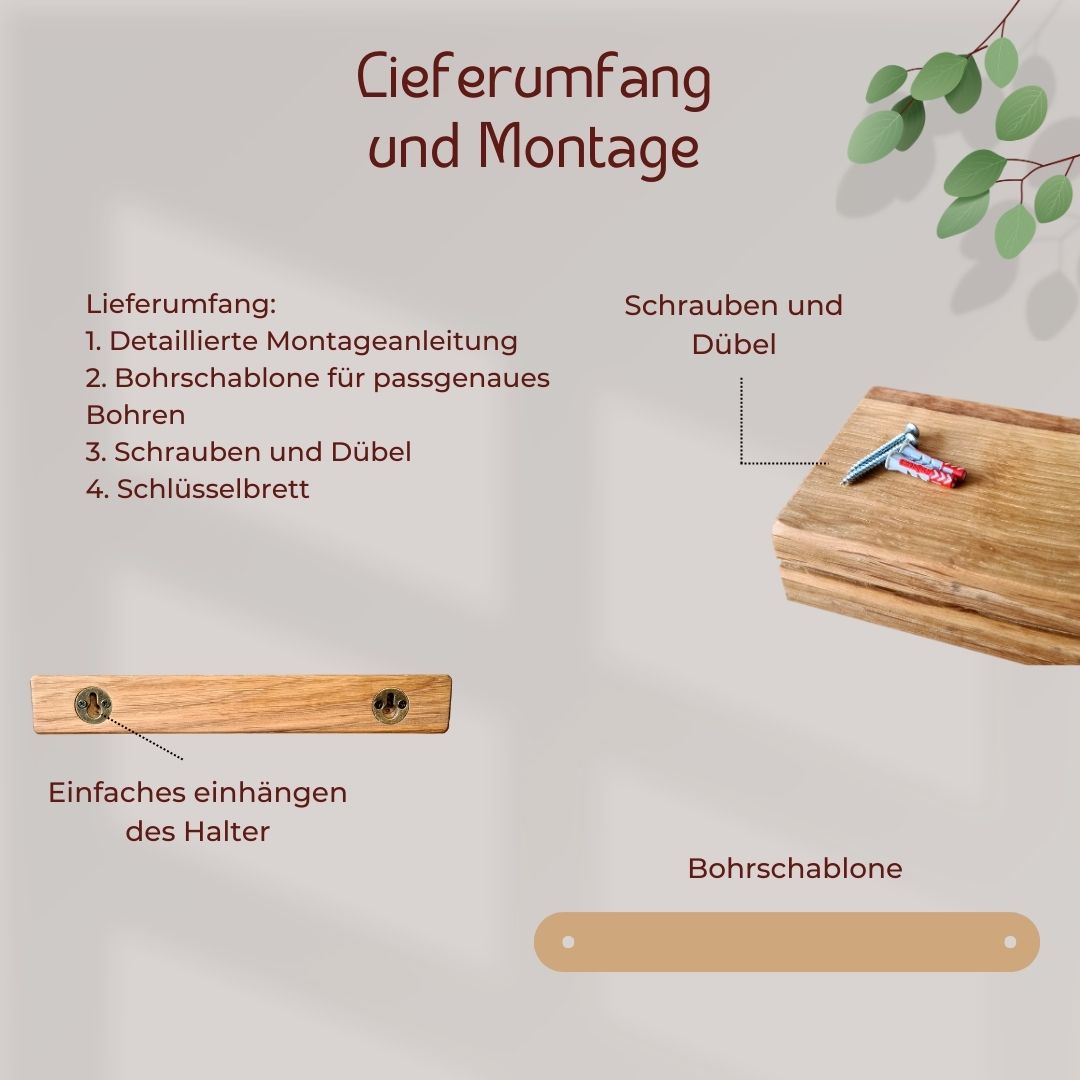 Magnetisches Schlüsselbrett mit Ablage - Montage und Lieferumfang