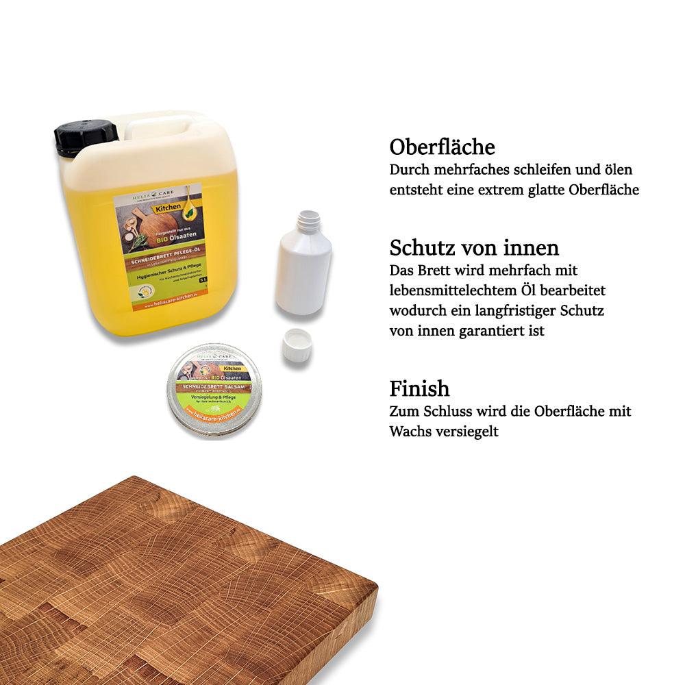 Stirnholz Schneidebrett - Nussbaum, Ahorn und Zebrano - 50 x 40 x 4 cm #4