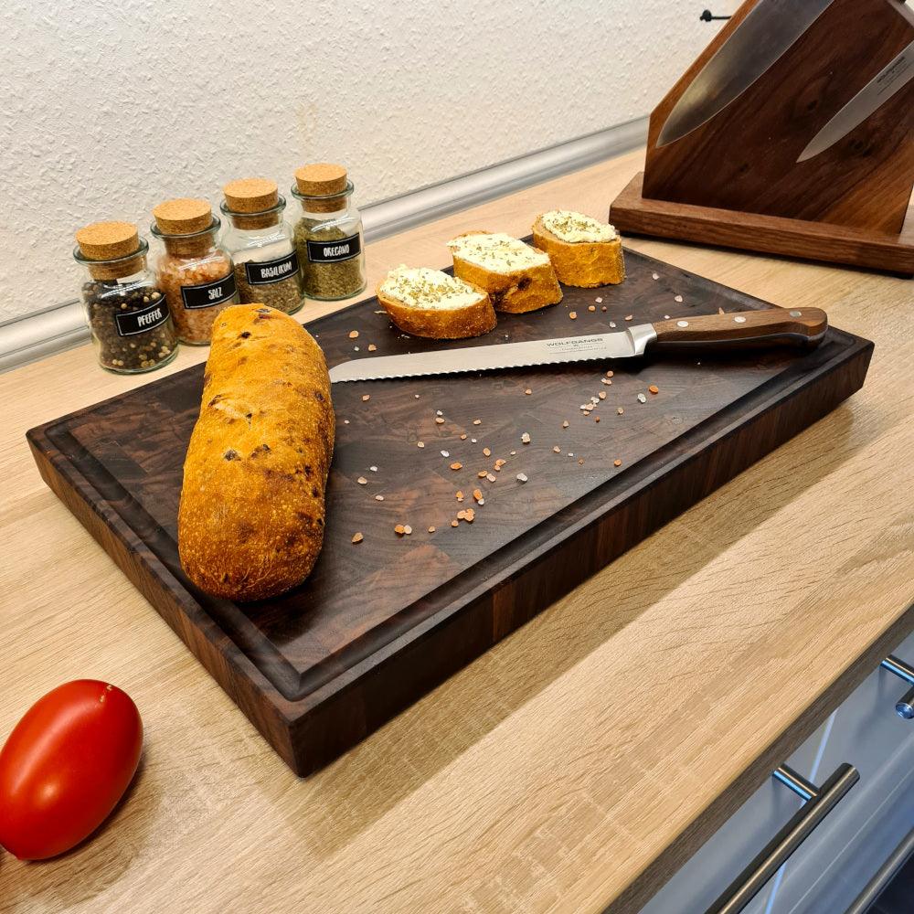 Wood Work NRW - Stirnholz Schneidebrett aus Walnuss/Nussbaum