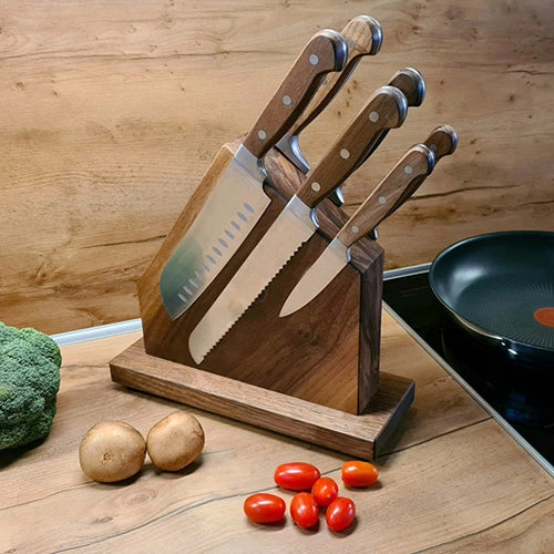 Wood Work NRW - Magnetischer Messerblock für bis zu 6 Messer - Küche 