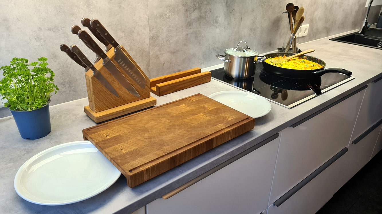 Wood Work NRW - Stirnholz Schneidebrett aus Eiche - Küche