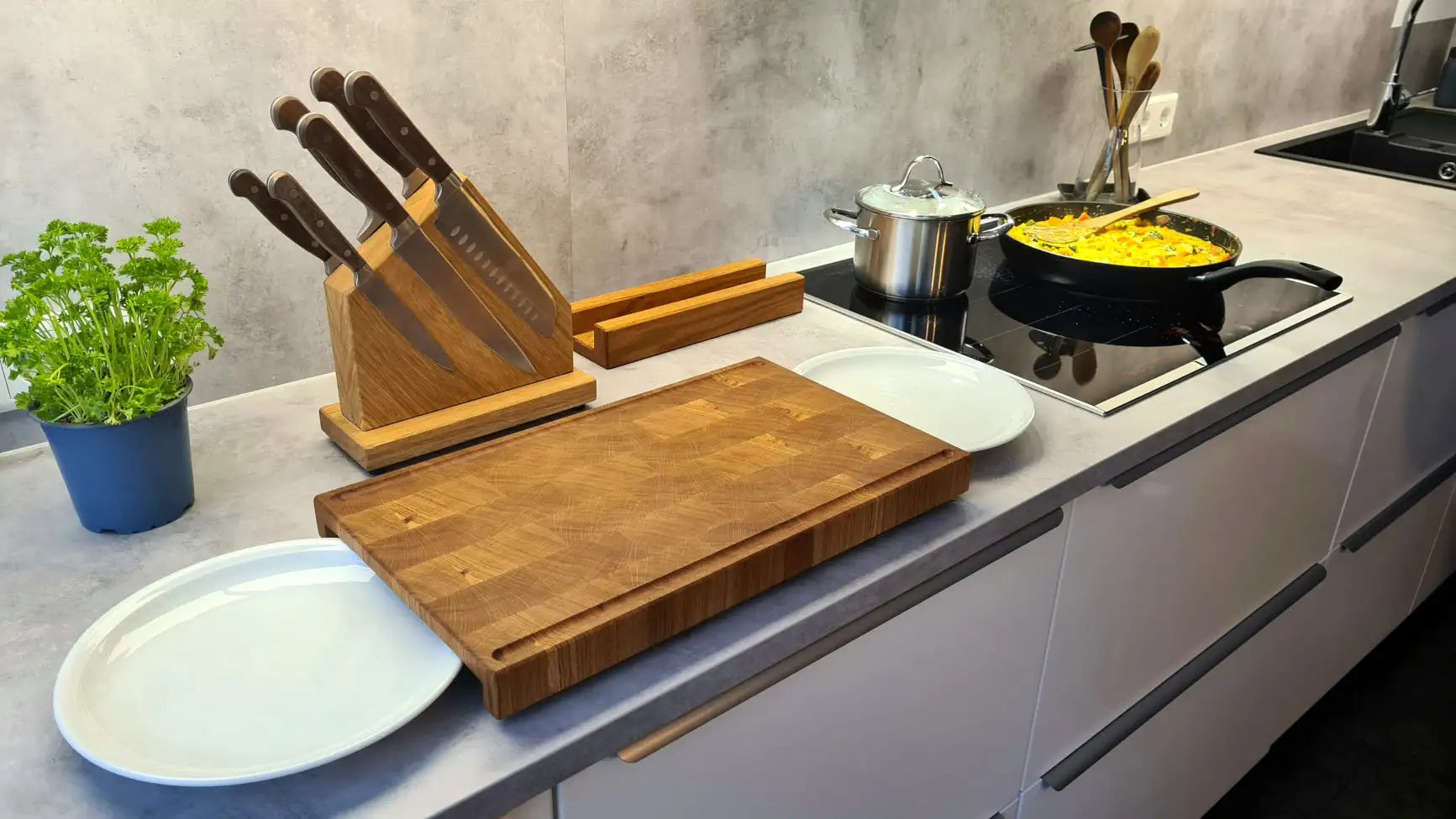 Stirnholz Schneidebrett aus Eiche - Küche - Wood Work NRW