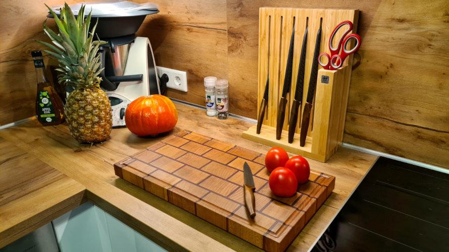 Woodwork NRW - Schneidebrett - Ioanna - Saftrille - Kirsche - Mahagoni - Küche - Messer - Obst