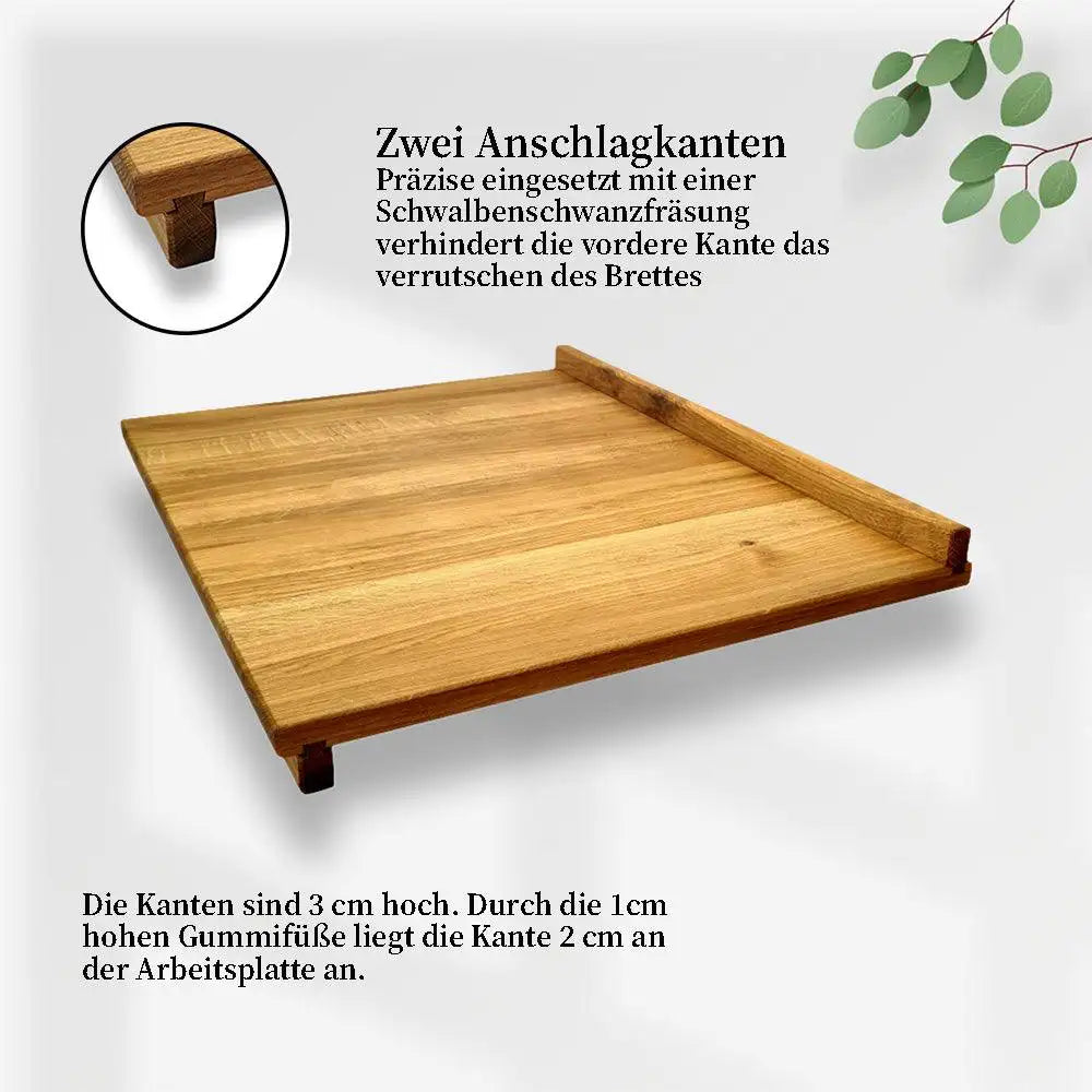 Wood Work NRW - Backbrett aus Eiche - Groß, mit zwei Anschlagkanten