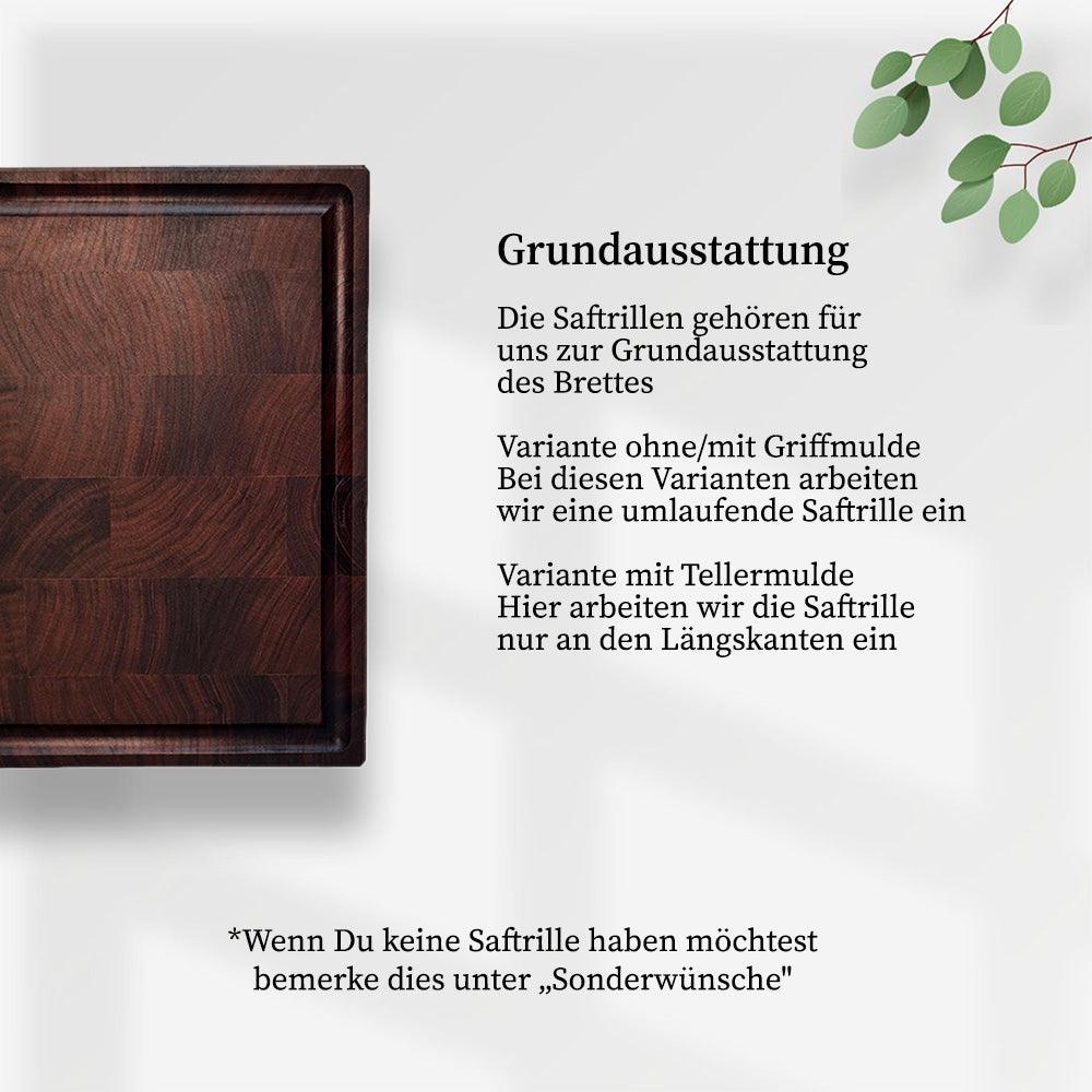 Stirnholz Schneidebrett aus Walnuss/Nussbaum - Grundausstattung - Wood Work NRW