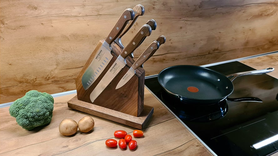 Wood Work NRW - Magnetischer Messerblock für bis zu 6 Messer - Küche 